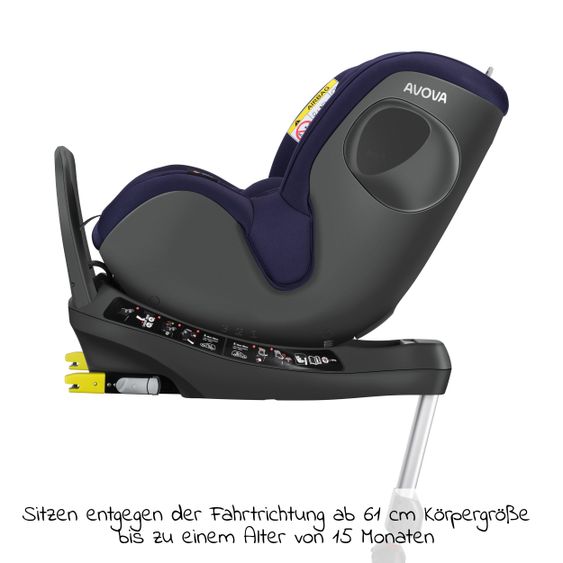 Avova Seggiolino Reboarder Sperber-Fix 61 61 cm - 105 cm / da 1 anno a 4 anni con Isofix - Blu Atlantico