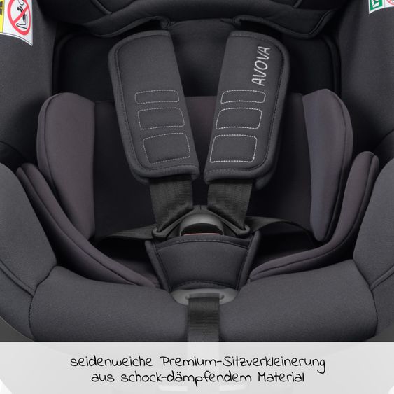 Avova Reboarder-Kindersitz Sperber-Fix 61 61 cm - 105 cm / 1 Jahr bis 4 Jahre mit Isofix - Koala Grey