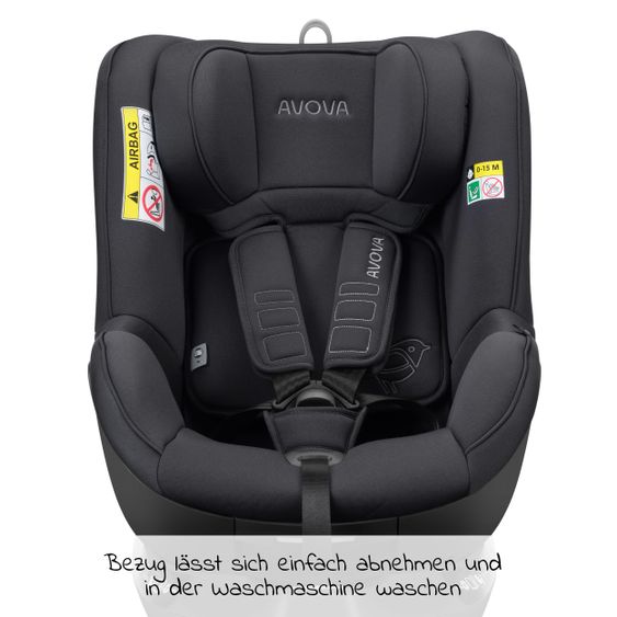Avova Reboarder-Kindersitz Sperber-Fix 61 61 cm - 105 cm / 1 Jahr bis 4 Jahre mit Isofix - Koala Grey