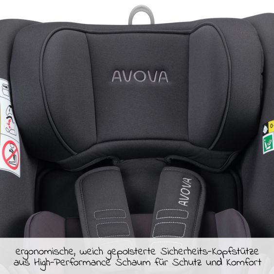 Avova Reboarder-Kindersitz Sperber-Fix 61 61 cm - 105 cm / 1 Jahr bis 4 Jahre mit Isofix - Koala Grey