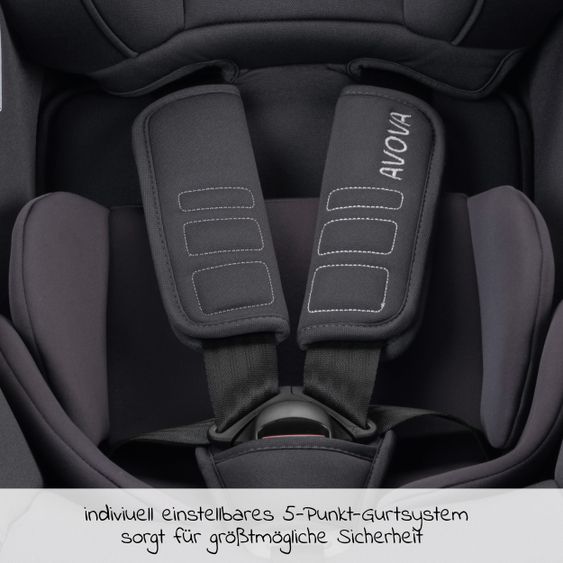 Avova Reboarder-Kindersitz Sperber-Fix 61 61 cm - 105 cm / 1 Jahr bis 4 Jahre mit Isofix - Koala Grey
