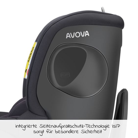 Avova Reboarder-Kindersitz Sperber-Fix 61 61 cm - 105 cm / 1 Jahr bis 4 Jahre mit Isofix - Koala Grey