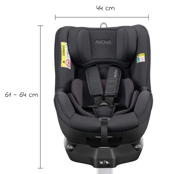 Avova Reboarder-Kindersitz Sperber-Fix 61 61 cm - 105 cm / 1 Jahr bis 4 Jahre mit Isofix - Koala Grey