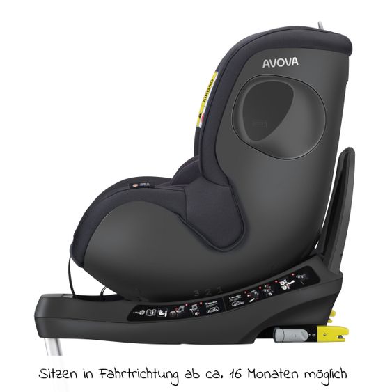 Avova Reboarder-Kindersitz Sperber-Fix 61 61 cm - 105 cm / 1 Jahr bis 4 Jahre mit Isofix - Koala Grey