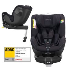 Seggiolino Reboarder Sperber-Fix 61 61 cm - 105 cm / da 1 anno a 4 anni con Isofix - Nero perla