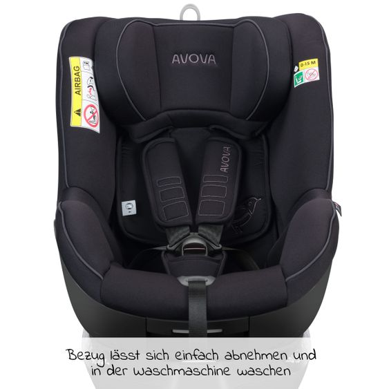 Avova Reboarder-Kindersitz Sperber-Fix 61 61 cm - 105 cm / 1 Jahr bis 4 Jahre mit Isofix - Pearl Black