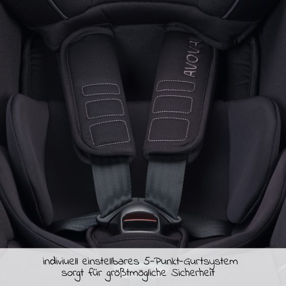 Avova Seggiolino Reboarder Sperber-Fix 61 61 cm - 105 cm / da 1 anno a 4 anni con Isofix - Nero perla