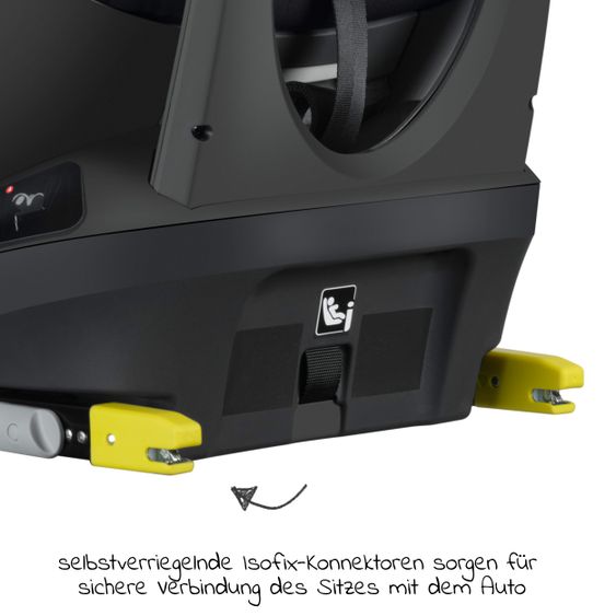 Avova Seggiolino Reboarder Sperber-Fix 61 61 cm - 105 cm / da 1 anno a 4 anni con Isofix - Nero perla