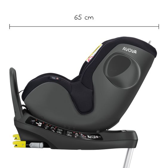 Avova Reboarder-Kindersitz Sperber-Fix 61 61 cm - 105 cm / 1 Jahr bis 4 Jahre mit Isofix - Pearl Black