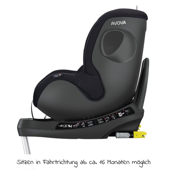 Avova Seggiolino Reboarder Sperber-Fix 61 61 cm - 105 cm / da 1 anno a 4 anni con Isofix - Nero perla