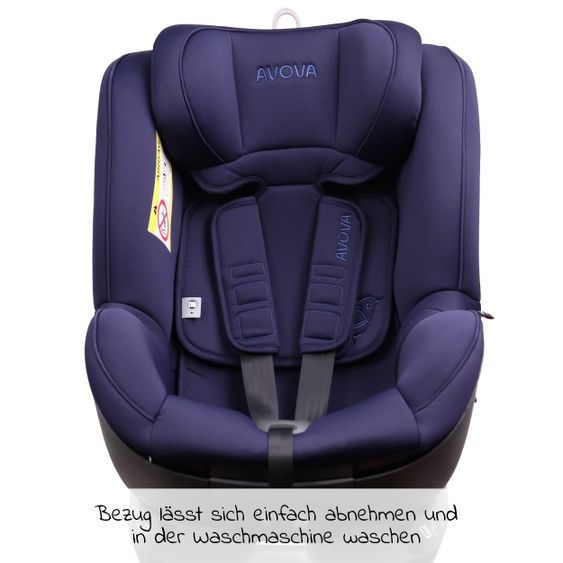 Avova Reboarder-Kindersitz Sperber-Fix i-Size 40 cm - 105 cm / ab der Geburt bis 4 Jahre mit Isofix - Atlantic Blue