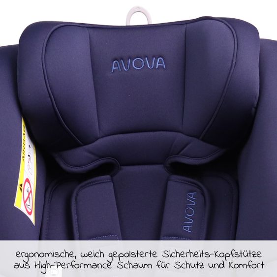 Avova Reboarder-Kindersitz Sperber-Fix i-Size 40 cm - 105 cm / ab der Geburt bis 4 Jahre mit Isofix - Atlantic Blue