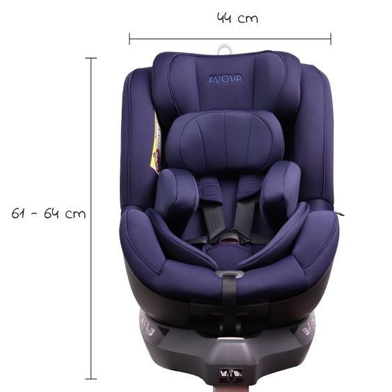 Avova Reboarder-Kindersitz Sperber-Fix i-Size 40 cm - 105 cm / ab der Geburt bis 4 Jahre mit Isofix - Atlantic Blue