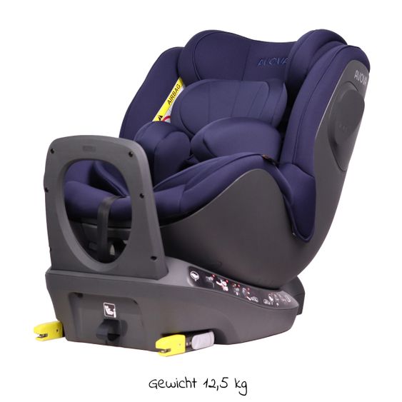 Avova Reboarder-Kindersitz Sperber-Fix i-Size 40 cm - 105 cm / ab der Geburt bis 4 Jahre mit Isofix - Atlantic Blue