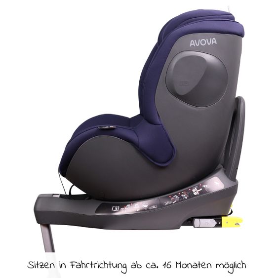 Avova Reboarder-Kindersitz Sperber-Fix i-Size 40 cm - 105 cm / ab der Geburt bis 4 Jahre mit Isofix - Atlantic Blue