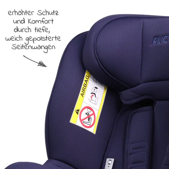 Avova Reboarder-Kindersitz Sperber-Fix i-Size 40 cm - 105 cm / ab der Geburt bis 4 Jahre mit Isofix - Atlantic Blue