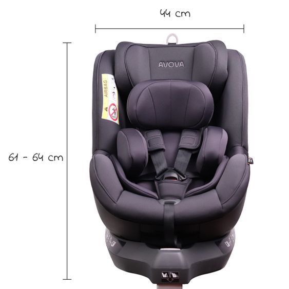 Avova Reboarder-Kindersitz Sperber-Fix i-Size 40 cm - 105 cm / ab der Geburt bis 4 Jahre mit Isofix - Koala Grey