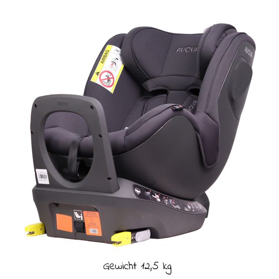 Avova Reboarder-Kindersitz Sperber-Fix i-Size 40 cm - 105 cm / ab der Geburt bis 4 Jahre mit Isofix - Koala Grey