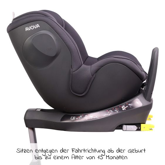 Avova Reboarder-Kindersitz Sperber-Fix i-Size 40 cm - 105 cm / ab der Geburt bis 4 Jahre mit Isofix - Koala Grey