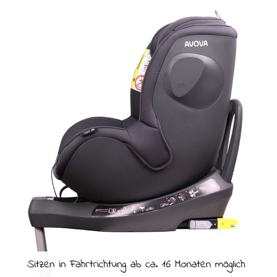 Avova Reboarder-Kindersitz Sperber-Fix i-Size 40 cm - 105 cm / ab der Geburt bis 4 Jahre mit Isofix - Koala Grey