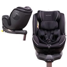 Seggiolino Reboarder Sperber-Fix i-Size 40 cm - 105 cm / dalla nascita a 4 anni con Isofix - Nero Perla