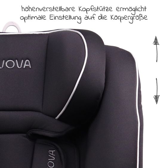 Avova Reboarder-Kindersitz Sperber-Fix i-Size 40 cm - 105 cm / ab der Geburt bis 4 Jahre mit Isofix - Pearl Black