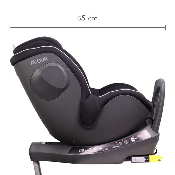 Avova Reboarder-Kindersitz Sperber-Fix i-Size 40 cm - 105 cm / ab der Geburt bis 4 Jahre mit Isofix - Pearl Black