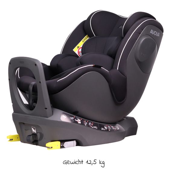 Avova Reboarder-Kindersitz Sperber-Fix i-Size 40 cm - 105 cm / ab der Geburt bis 4 Jahre mit Isofix - Pearl Black