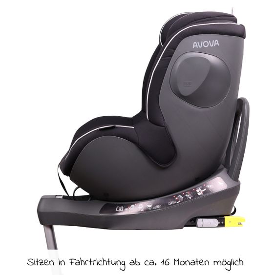 Avova Reboarder-Kindersitz Sperber-Fix i-Size 40 cm - 105 cm / ab der Geburt bis 4 Jahre mit Isofix - Pearl Black