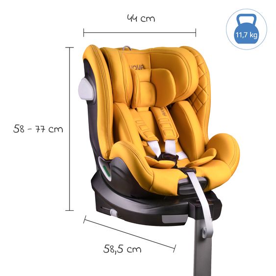 Avova Reboarder child seat Swan-Fix i-Size from birth to 7 years (40 cm -125 cm) incl. Isofix base - Beach Yello