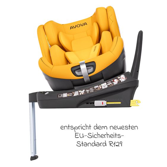 Avova Reboarder child seat Swan-Fix i-Size from birth to 7 years (40 cm -125 cm) incl. Isofix base - Beach Yello
