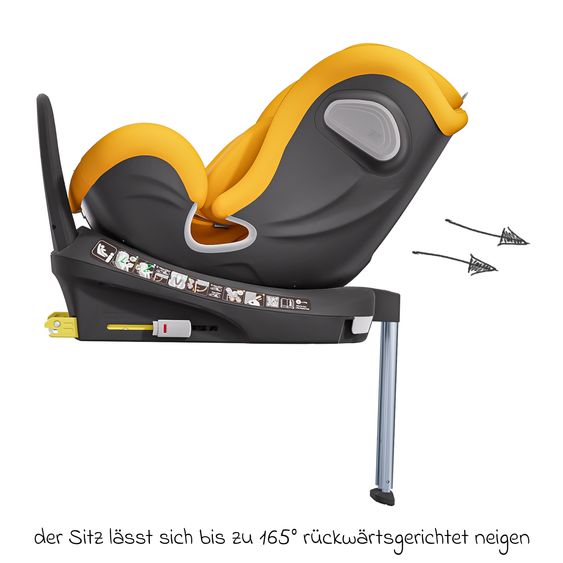 Avova Reboarder child seat Swan-Fix i-Size from birth to 7 years (40 cm -125 cm) incl. Isofix base - Beach Yello