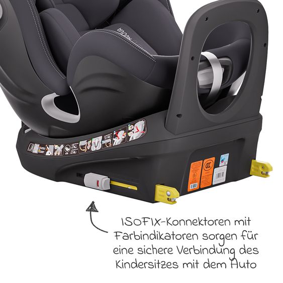Avova Seggiolino Reboarder Swan-Fix i-Size dalla nascita a 7 anni (40 cm -125 cm) con base Isofix - Grigio Koala