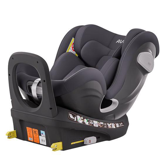 Avova Seggiolino Reboarder Swan-Fix i-Size dalla nascita a 7 anni (40 cm -125 cm) con base Isofix - Grigio Koala