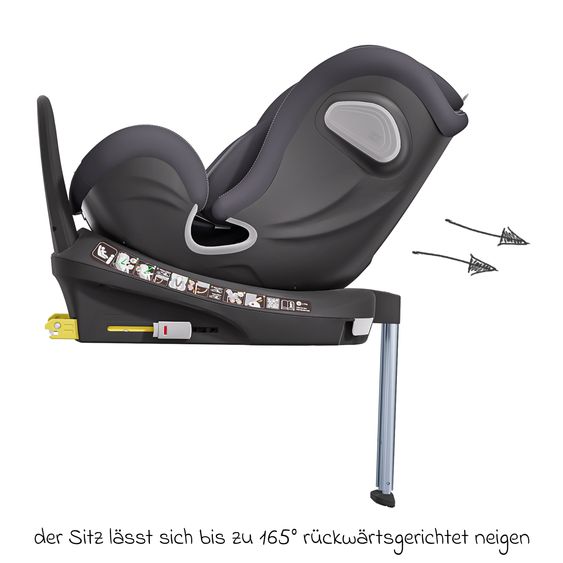 Avova Seggiolino Reboarder Swan-Fix i-Size dalla nascita a 7 anni (40 cm -125 cm) con base Isofix - Grigio Koala