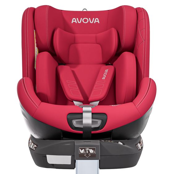 Avova Reboarder child seat Swan-Fix i-Size from birth to 7 years (40 cm -125 cm) incl. Isofix base - Maple Red