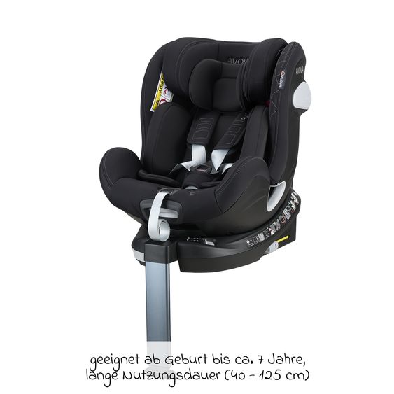 Avova Reboarder child seat Swan-Fix i-Size from birth to 7 years (40 cm -125 cm) incl. Isofix base - Pearl Black