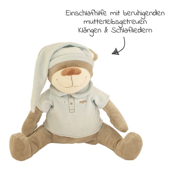 Babiage Doodoo Einschlafhilfe & Kuscheltier - Bär - Blau