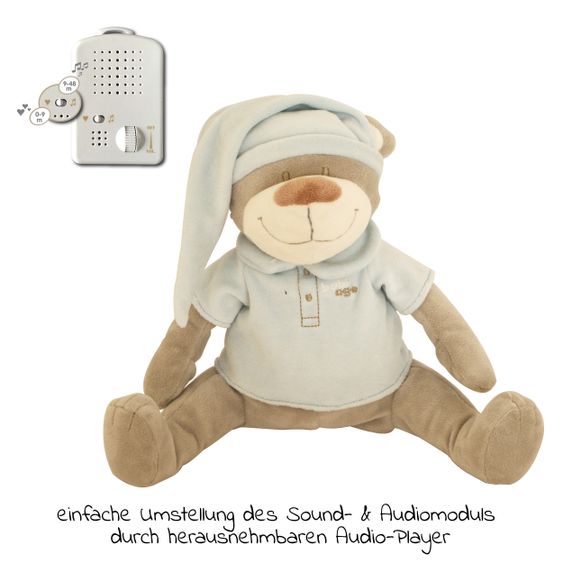 Babiage Doodoo Einschlafhilfe & Kuscheltier - Bär - Blau