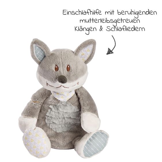 Babiage Doodoo Einschlafhilfe & Kuscheltier - Foxy - Grau