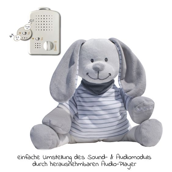 Babiage Doodoo Einschlafhilfe & Kuscheltier - Hase - Grau