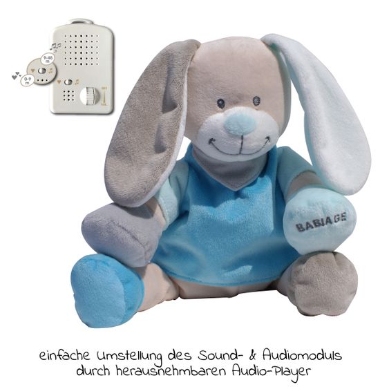 Babiage Doodoo Einschlafhilfe & Kuscheltier - Hase - Tutti-frutti Blau