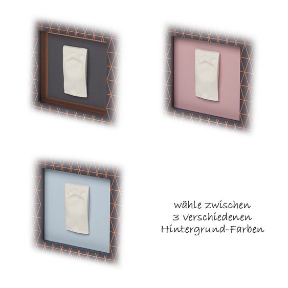 Baby Art Frame for photo and 2 plaster casts My Baby Touch - Special Edition - Double Dark Grey