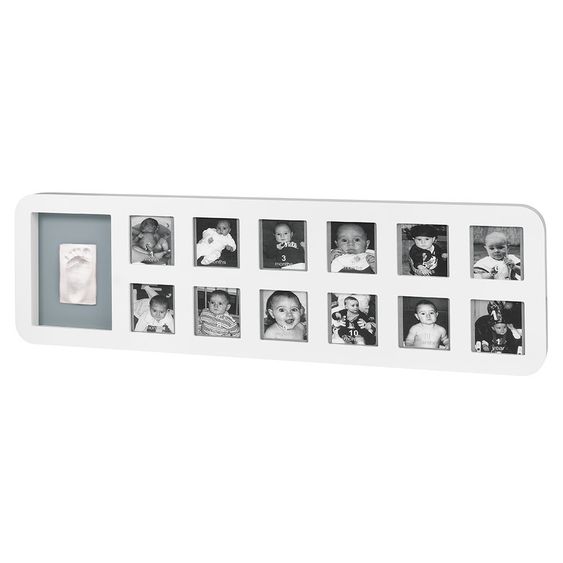 Baby Art Rahmen für Fotos & Abdruck My First Year Print Frame - White Grey
