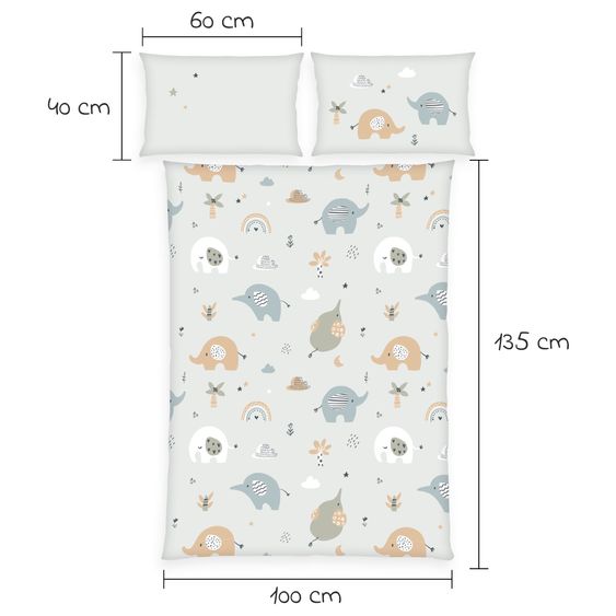 Baby Best Bettwäsche Flanell 100 x 135 cm - Elephants