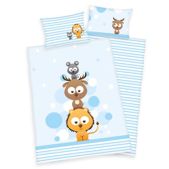 Baby Best Flanell Wende-Bettwäsche 100 x 135 cm - 3 Freunde