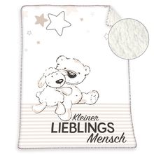 Kuscheldecke mit Flauschseite 75 x 100 cm - Kleiner Lieblingsmensch