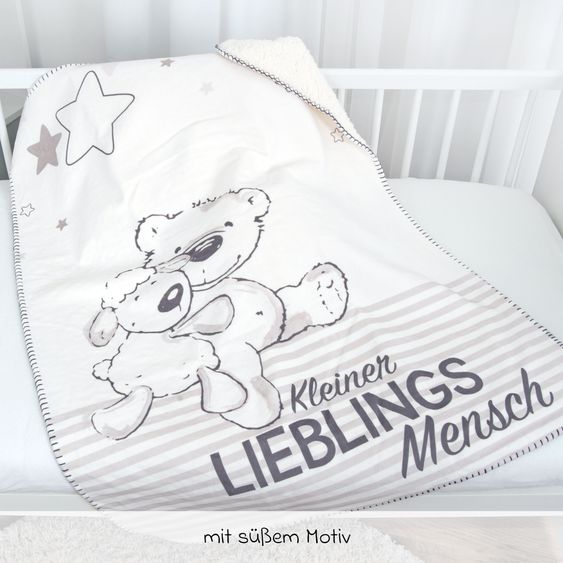 Baby Best Kuscheldecke mit Flauschseite 75 x 100 cm - Kleiner Lieblingsmensch