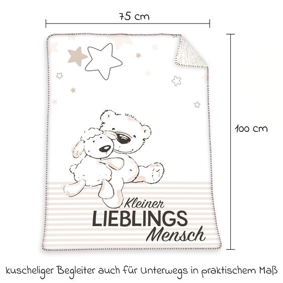 Baby Best Kuscheldecke mit Flauschseite 75 x 100 cm - Kleiner Lieblingsmensch