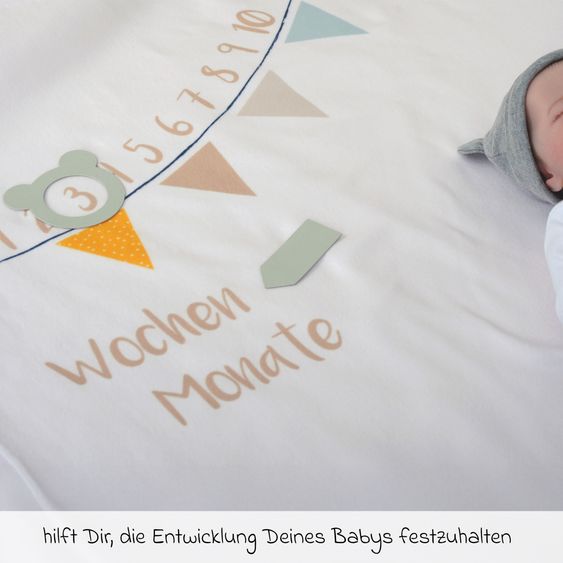 Baby Best Accogliente coperta con pietre miliari 75 x 100 cm - Amici della foresta